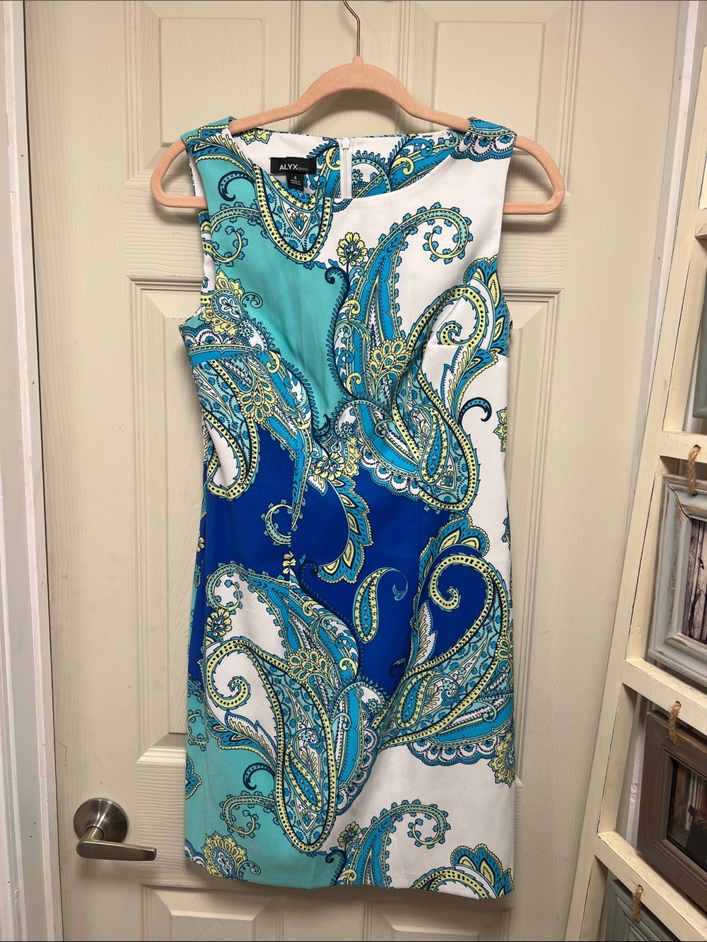 ALYX Blue & Turquoise Paisley Sheath Dress